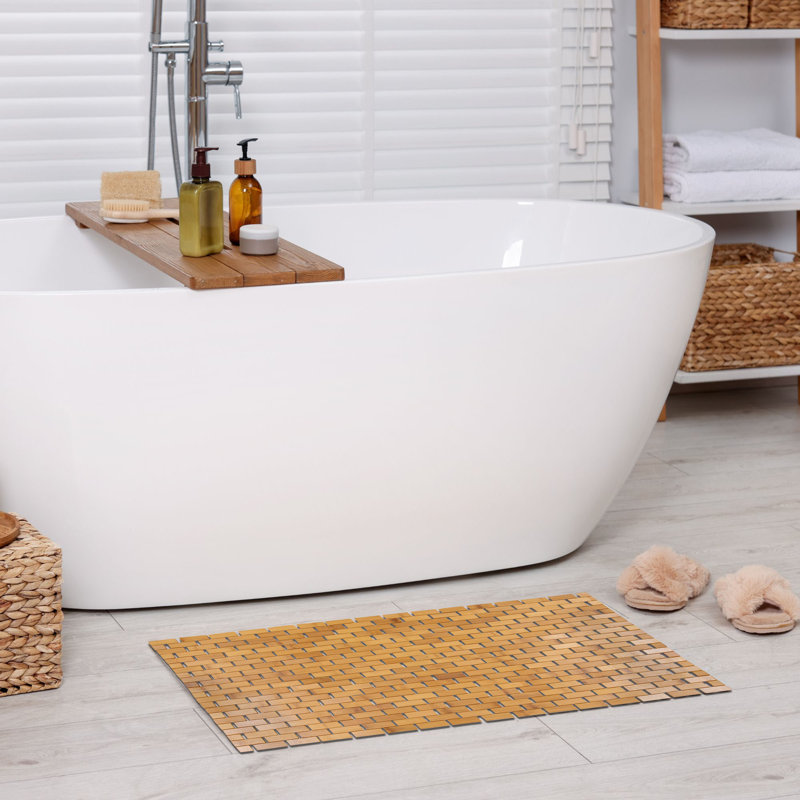 Tapis de bain long en bambou, Brun