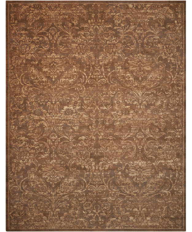 Tapis chocolat en soie Atarah