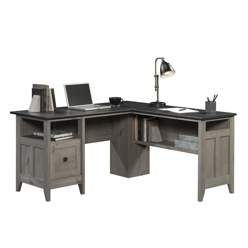L-Shaped Executive Desk, Raven Oak/Mystic Oak