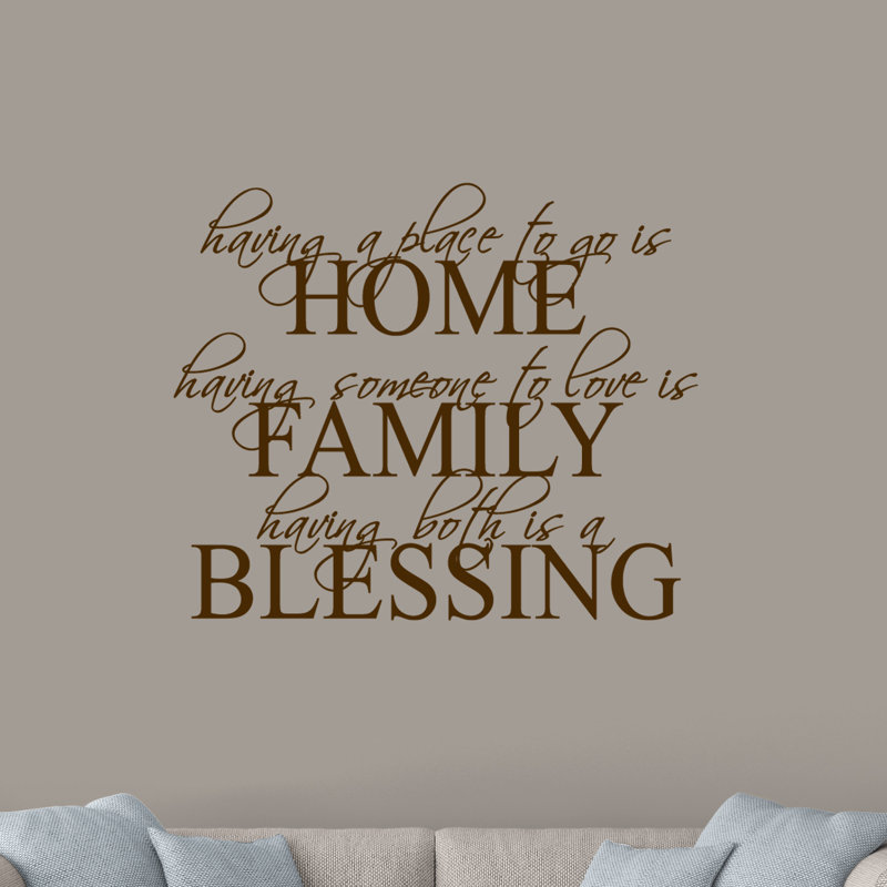 Adhésif décoratif « Home Family Blessing » Henline, Brun chocolat
