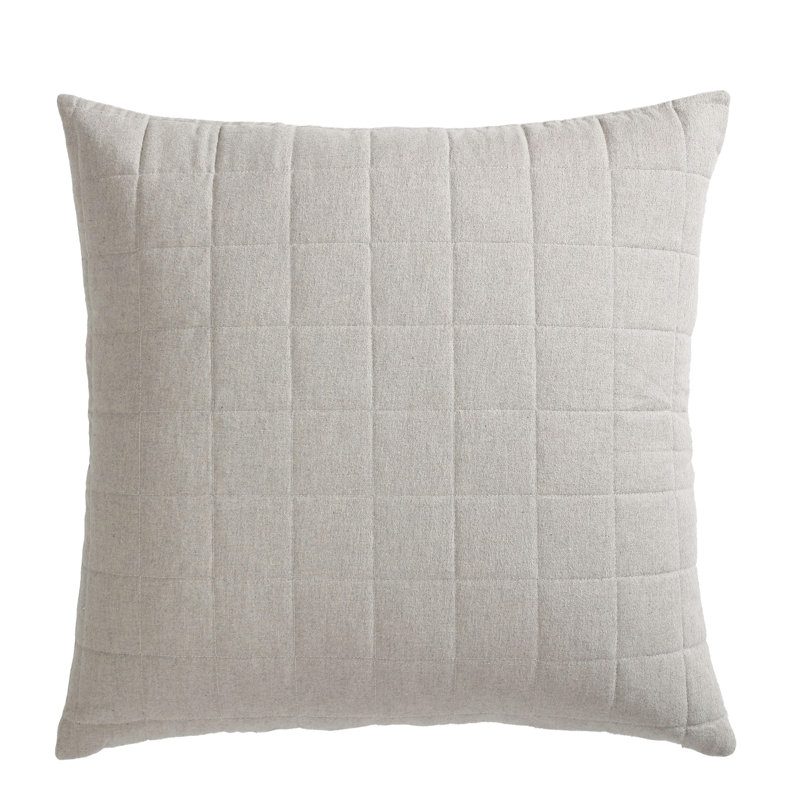 Ensemble de 2 taies décoratives européennes en flanelle de coton Calvin Klein Melange, Naturel