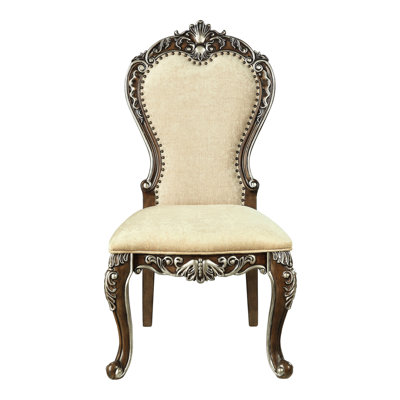 Antique Oak Side Chairs ( Of 2), Armless With Padding, Gorgeous Nailhead Trim, Wood Frame,