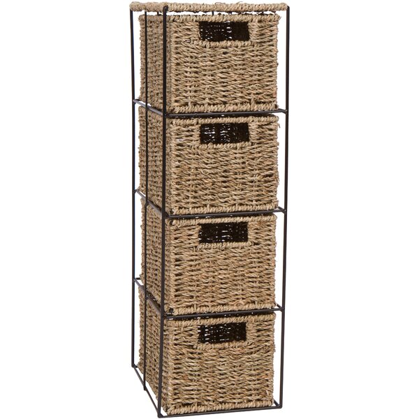 2 3 4 Tier Maize Basket Bathroom White Storage Unit Wicker Drawer