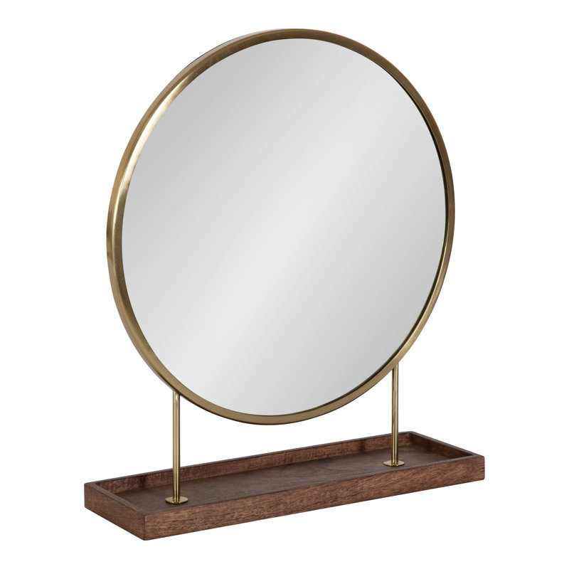 Miroir d'appoint Abdul-Malik, Doré / Brun