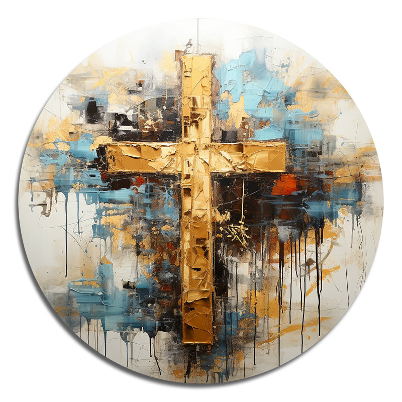 Ophélie - art spirituel rond en métal, H 16 po x l 16 po