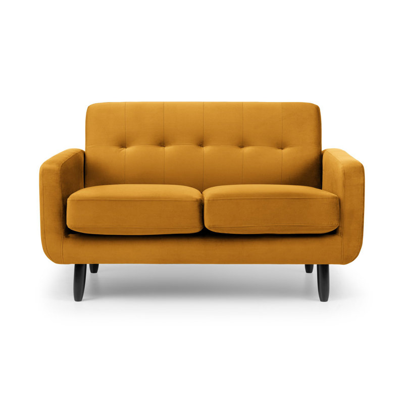 Betton 2 Seater Velvet Sofa, Mustard Chenille