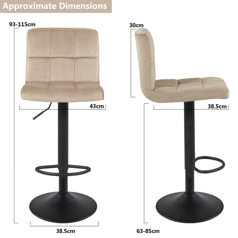 Annease Adjustable Height Bar Stool, Cappuccino