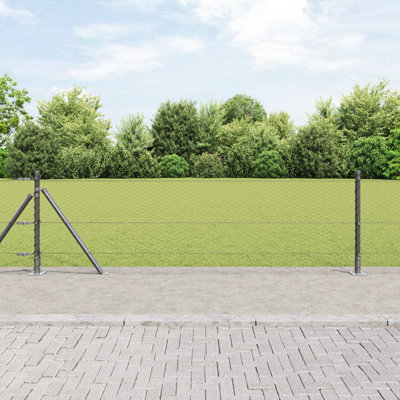 Vidaxl Hexagon Fence Grey Steel