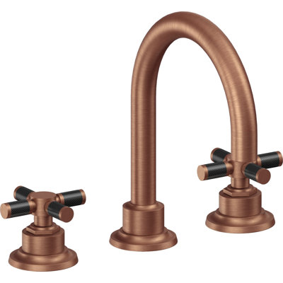 Descanso 8" Widespread Lavatory Faucet with Cross Carbon Fiber Handle