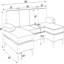 Canapé modulaire en U rembourré de polyester avec pieds en métal