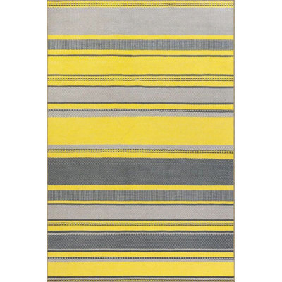Yellow Plain Patterned Woven Base Rug