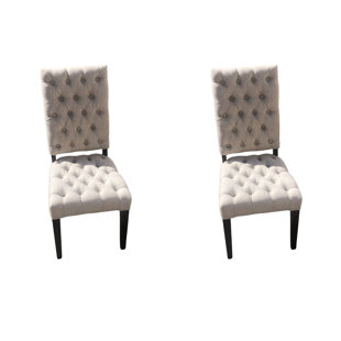 Verizon 19'' H Tufted Linen Upholstered Parsons Chair (Set of 2)