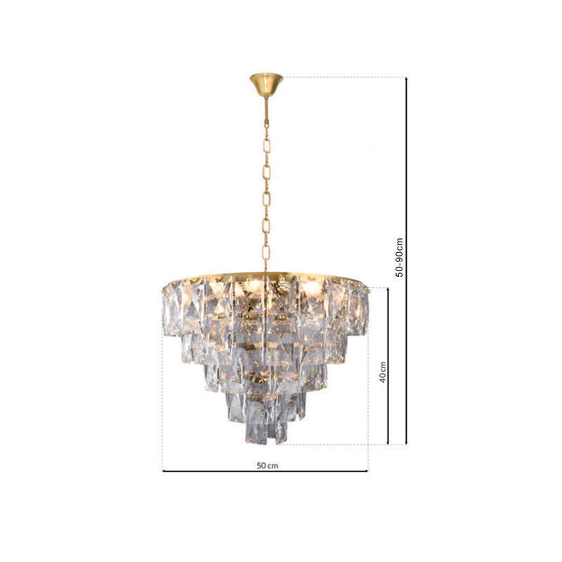 Anyia 6 - Light Crystal Chandelier, Gold