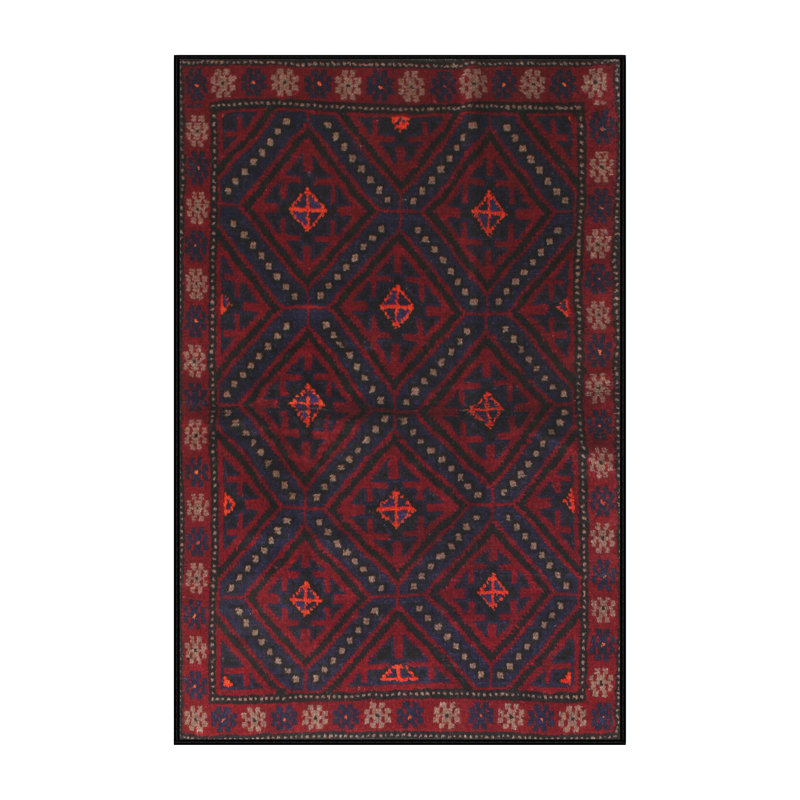 Tapis rouge à motif sud-ouest, Rectangle 6 pi x 9 pi
