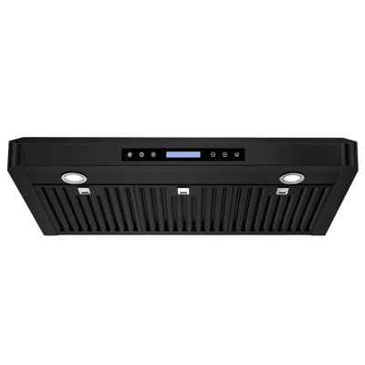 42 inch 900 CFM Ducted Under Cabinet Range Hood 4 Speed Quiet Black Stainless Steel Remote and Touch Panel Control with LED Lights