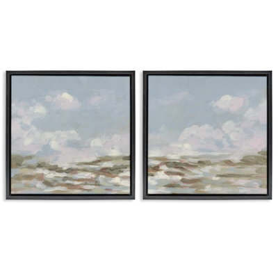 Ensemble de 2 toiles flottantes abstraites Northern Clouds, design par June Erica Vess