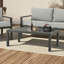 La table basse rectangulaire d'extérieur en aluminium thermolaqué de 39 po pour patio
