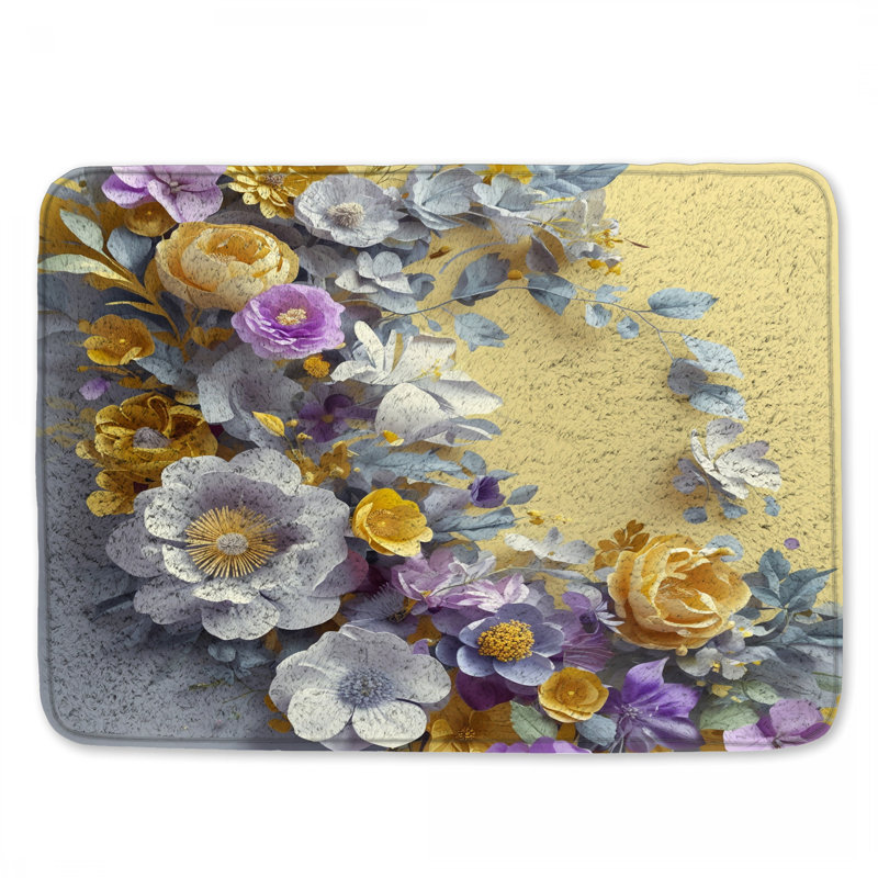 Tapis de bain Floral, 34in W x 21in L
