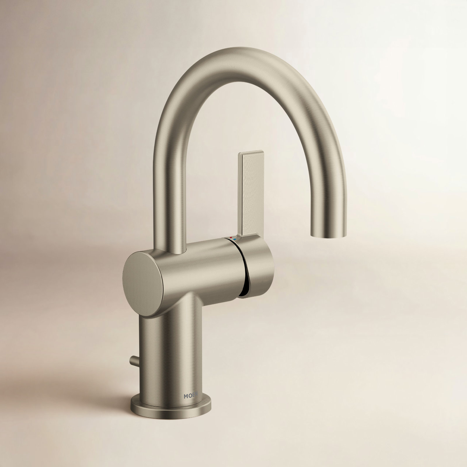 Cia Single-Hole Bathroom Faucet with Drain, Brushed Nickel