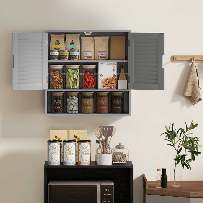 Wall, Drill / Screw Bathroom Cabinet, Gray