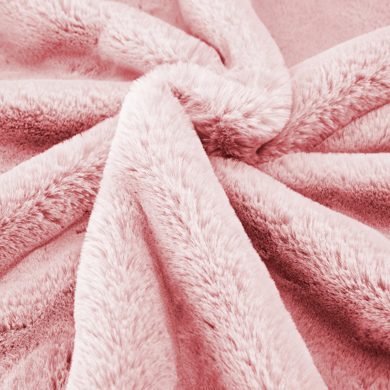 Jeté lourd en fausse fourrure, L 60 po x L 80 po, Rose quartz