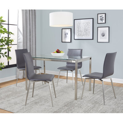 Fuji-Mason 4 - Person Glass Top Four Leg Dining Set