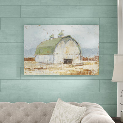 «Whitewashed Barn III», reproduction d'art sur toile tendue