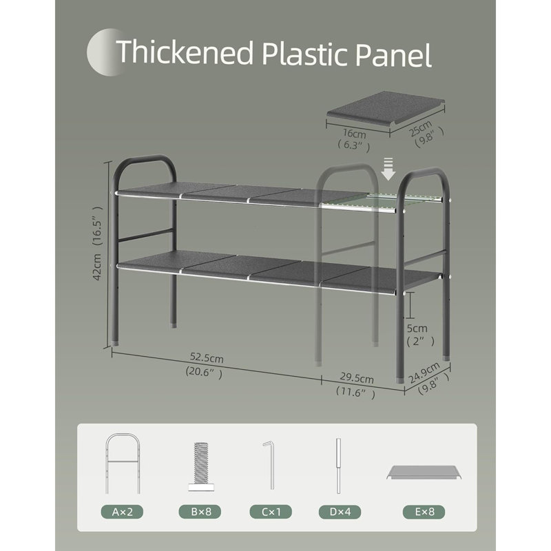 2 Pack Under Sink Organizers And Storage,Expandable Under Cabinet Organizer Shelf With 8 Removable Panels,Expandable Shelf For Cupboard,Kitchen,Bathroom,Shoe Storage Rack