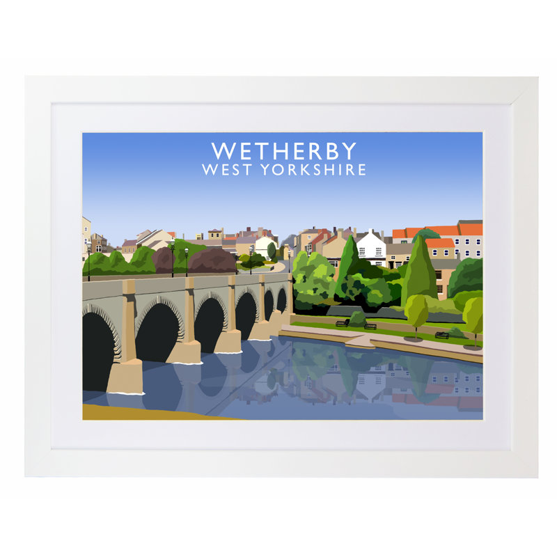 'Wetherby' 1 Piece Wall Art, 33.5 cm H x 43.5 cm W x 2.2 cm D, White Wood Frame