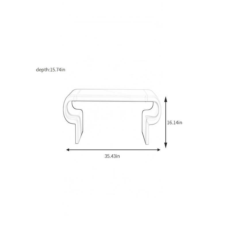 Banc rembourré en cuir Ruperto, H 16,14 po x l 35,43 po x P 15,74 po