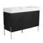 Armoire de salle de bain 48 po avec lavabo en résine et apparence attrayante - meuble-lavabo en chêne foncé et beaucoup d'espace intérieur