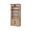 Bibliothèque murale Three Three de 8 pi avec échelle, rangement, tablette pour bureau, brun-1006590691