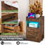 Table de chevet avec station de charge et lumières DEL, table de bout avec 3 tiroirs et tablettes de rangement, table de chevet avec ports USB et prises de courant pour chambre à coucher-815425271
