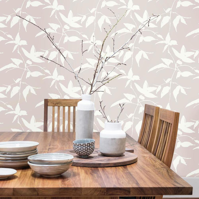 Rouleau de papier peint l 27 pi x l 27 po leaf Persimmon, Beige