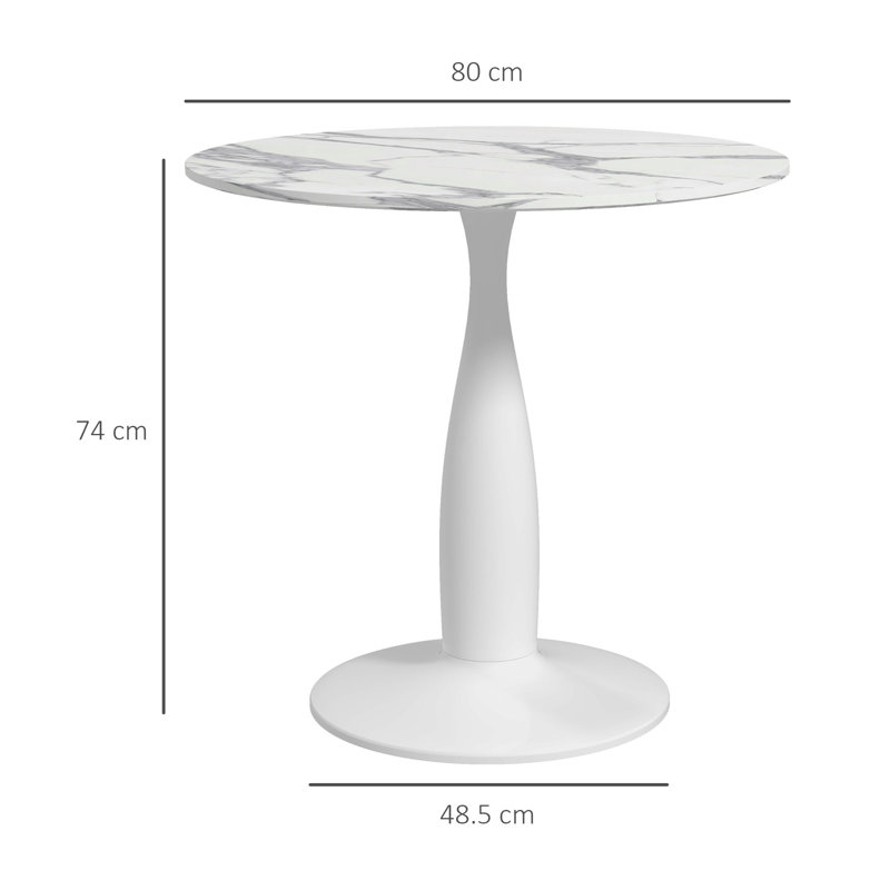 Brannock Round Metal Base Dining Table, Grey