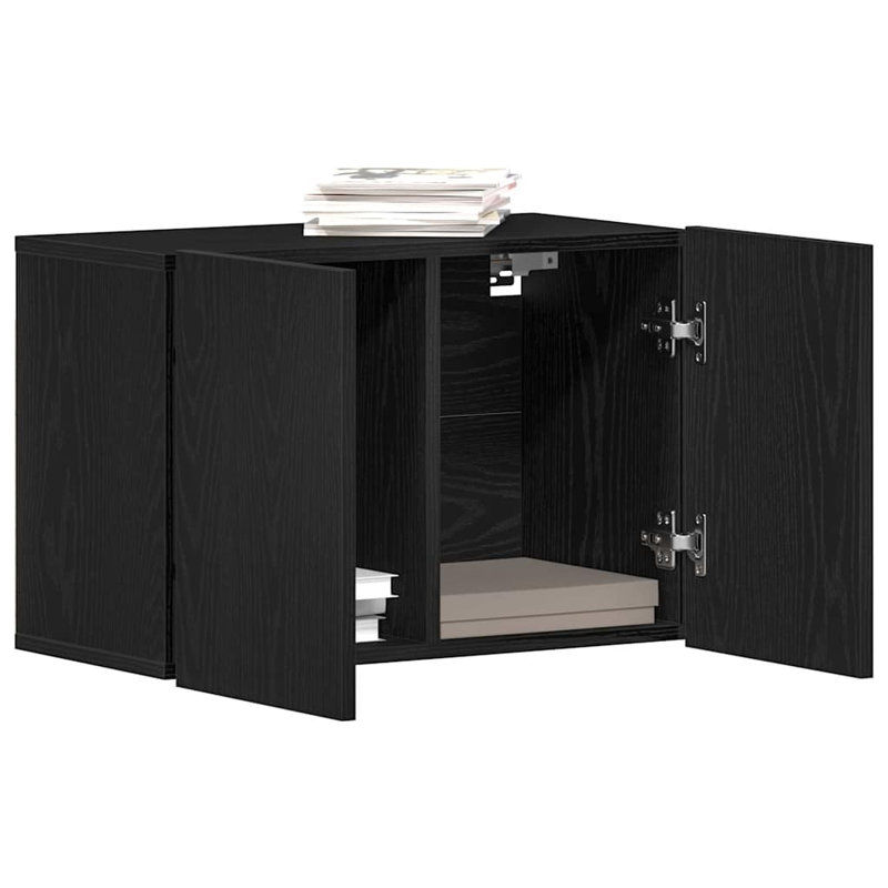 TV Cabinet Black Oak Engineered Wood, 41cm H x 60cm L x 30cm W