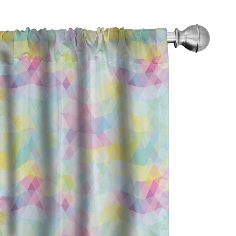 Geometric Semi-Sheer Rod Pocket Sliding Panel, 28" x 95"
