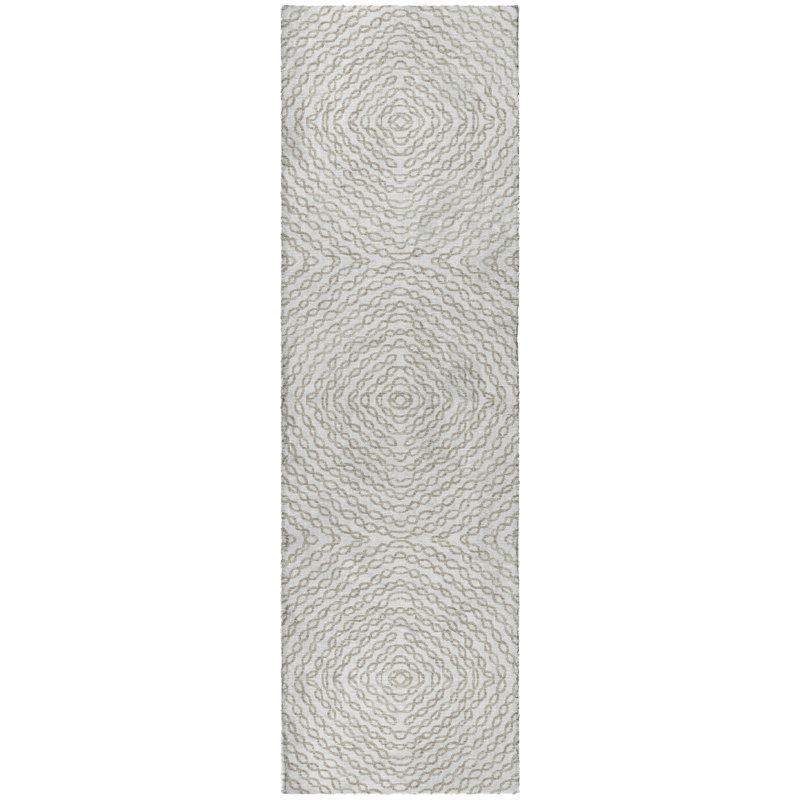 Premium Machine Washable Dream Shag ADS74 Chain Links Rug, Mocha, 9' x 12'