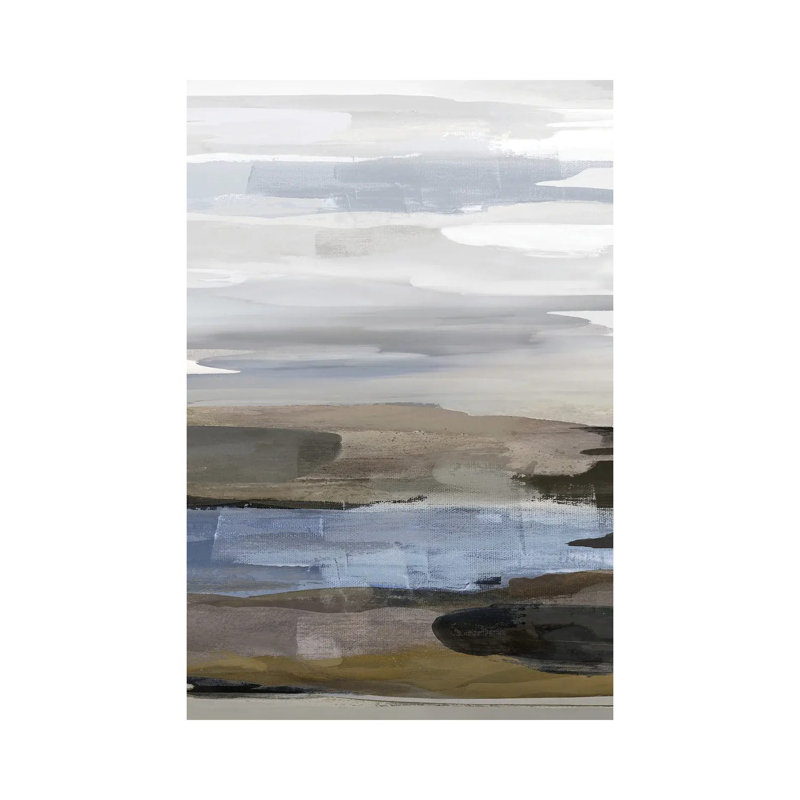 Intuition Blue And Brown by Jackie Hanson - Wrapped Canvas Print, 20.32 cm H x 30.48 cm W