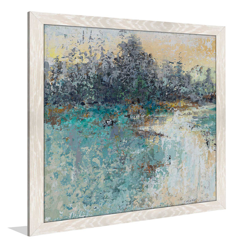 «Wild Fields», reproduction de peinture acrylique, H 27,5 po x l 27,5 po x P 0,75 po, Cadre blanc