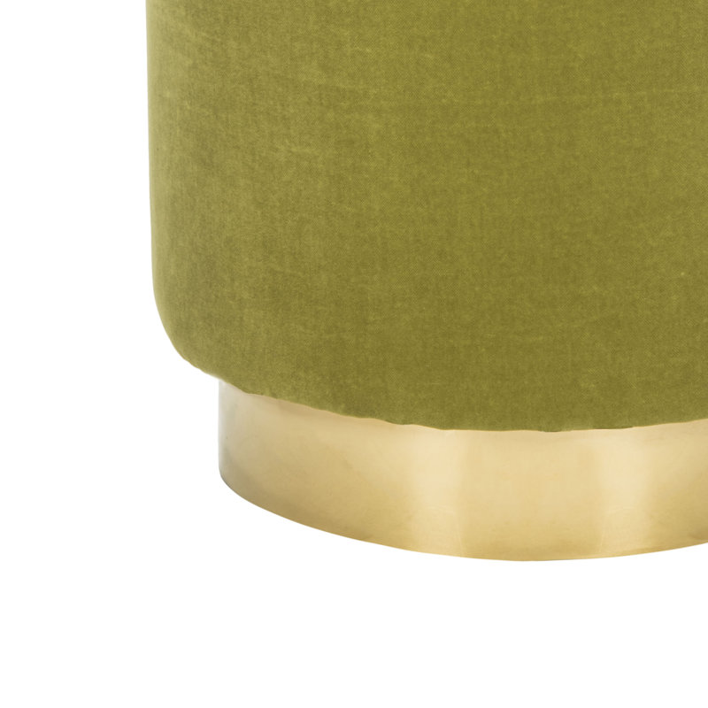 Skye Velvet Ottoman, Lime Green