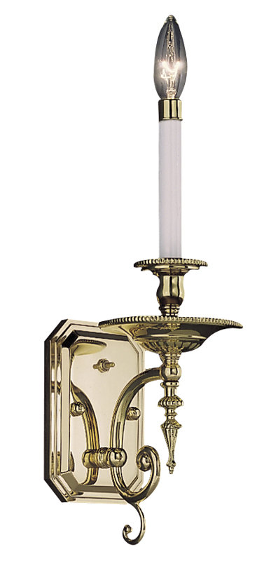 Lampe murale bougie 1 lumières Vester, Laiton poli