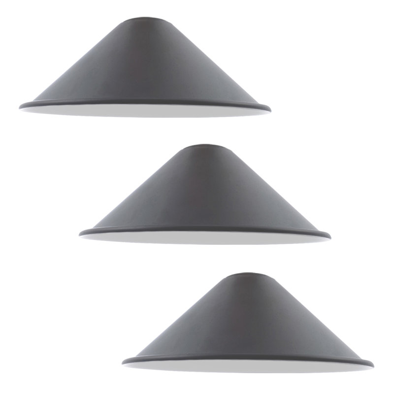 Veltri 10cm H Metal Cone Shape Pendant Shade ( Uno ), Grey
