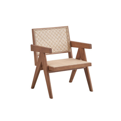 Rattan & Natural Finish Accent Chair