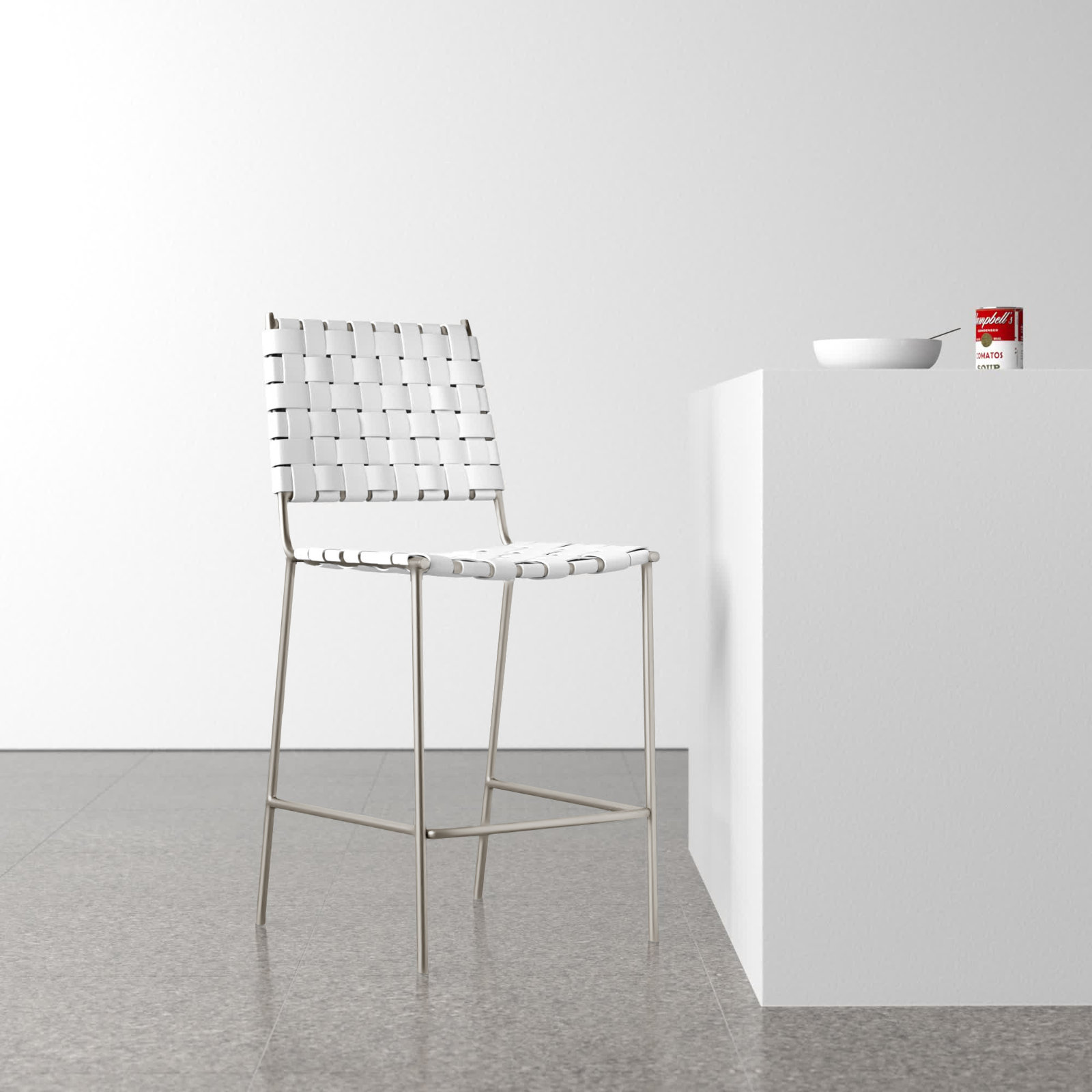 Ryland 26" Bar Stool, Sliver, White