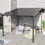 Abri de jardin en métal noir, 111,9 x 120,3 x 98,6 po, avec contrôle pratique pour l'espace extérieur