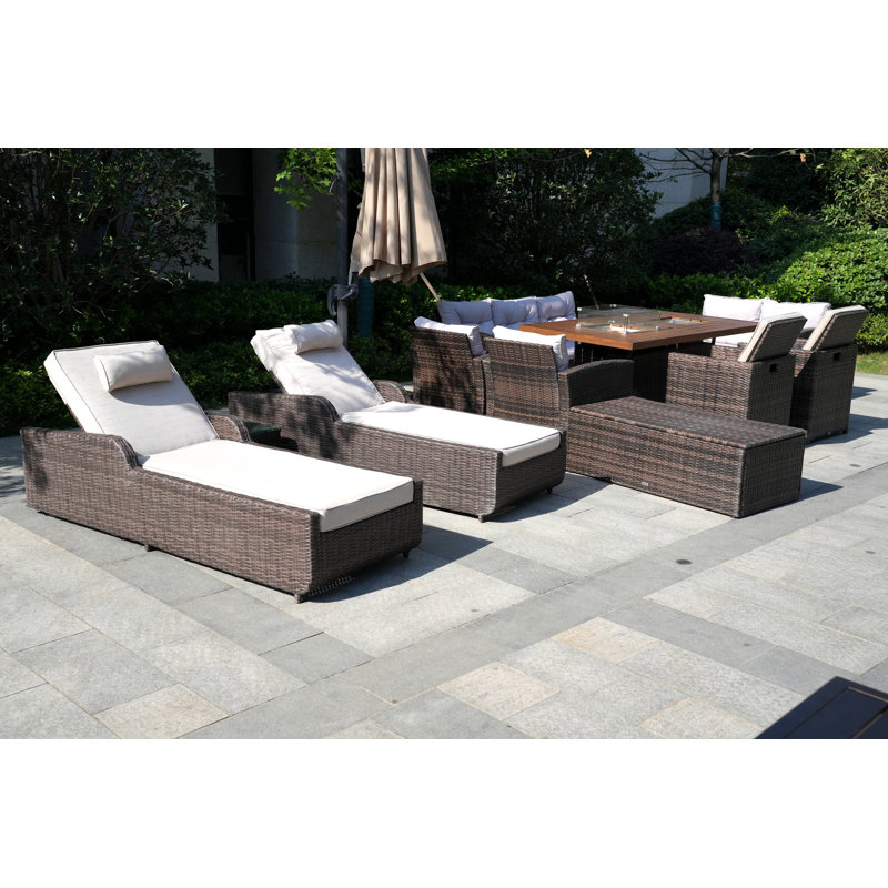 11 - Person Patio Conversation Set with Cushions