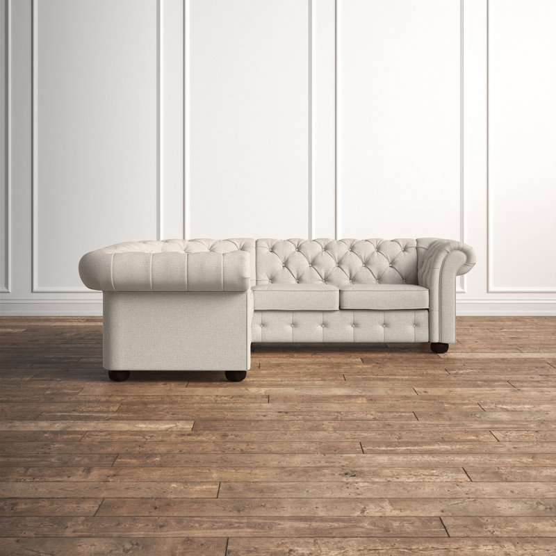 Canapé modulaire en coin 95 po Huskins, Lin beige chiné