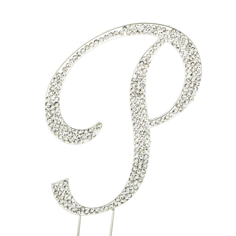 Surmatelas à gâteau "p" rhinestone, Argent