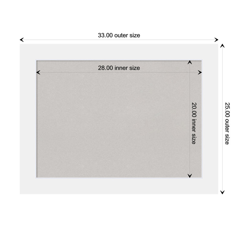 Corvino White Wood Framed Magnetic Board 36" x 28"